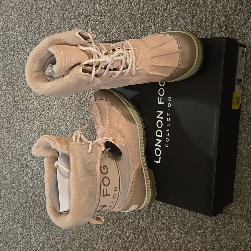 London Fog Women's Winter Boots - Tan and Cream